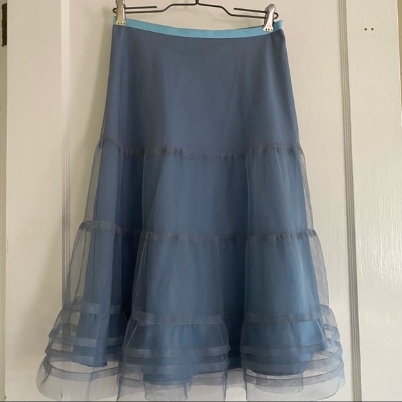 Dusty Blue Tulle Ballerina Skirt - Picture 1 of 5